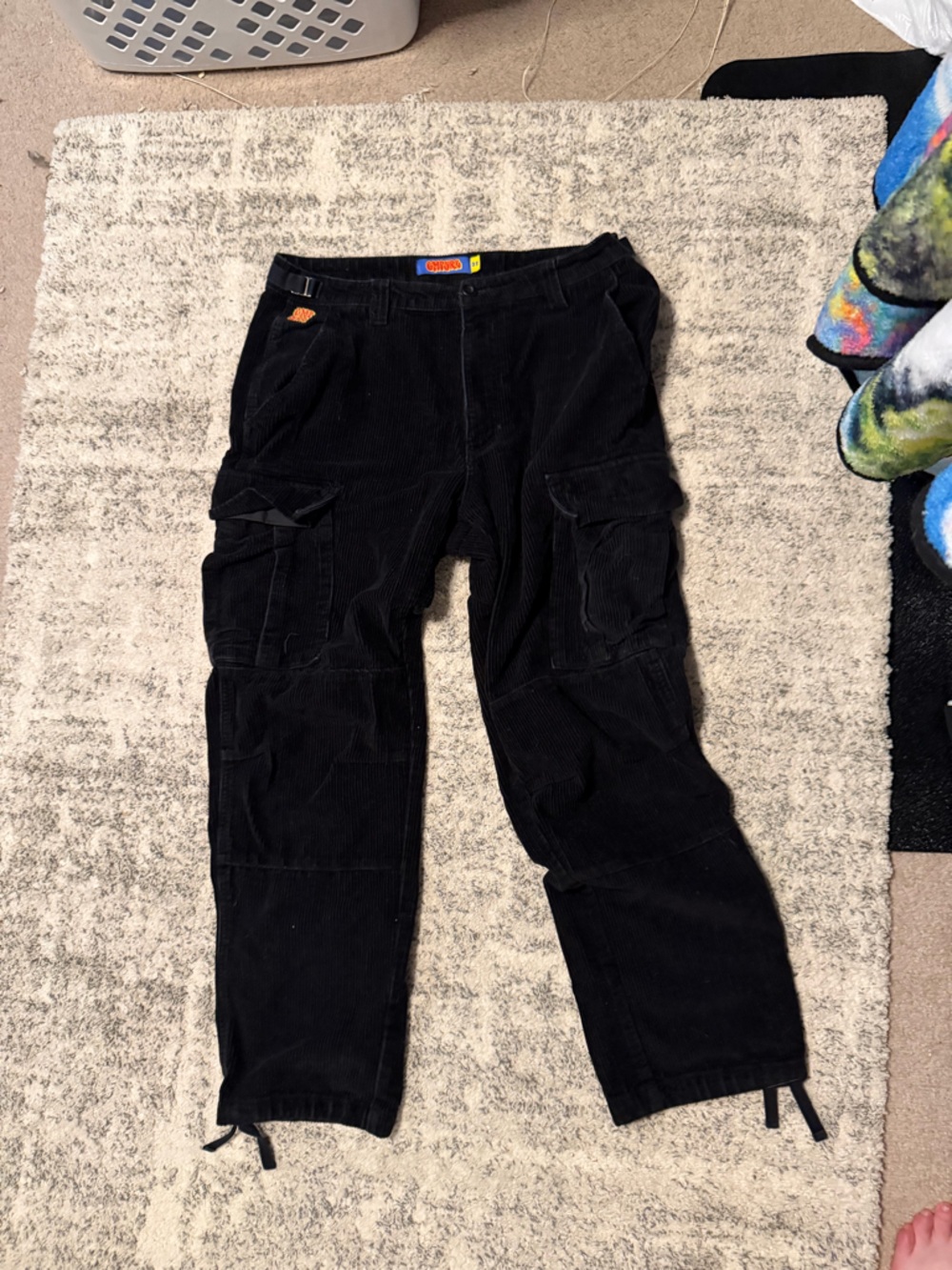 Empyre Black Corduroy Cargo Pants